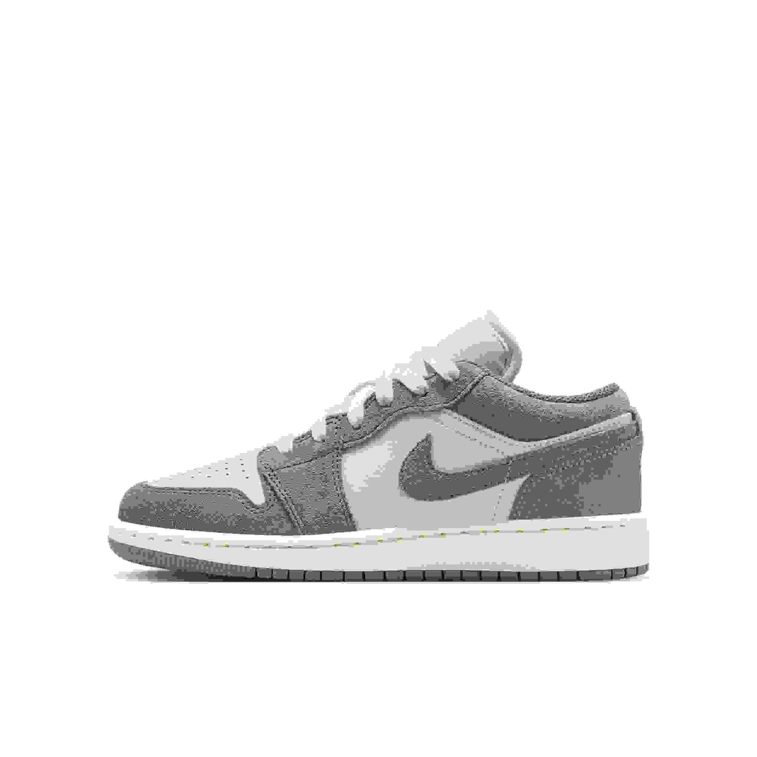 Jordan 1 Low Grade School Boys' "Olive Grey/Summit White/Pale Ivory/Enigma Stone" Shoe